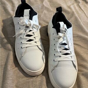 Strauss + Ram White Leather Men's Sneakers